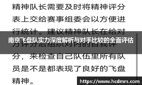 南京飞盘队实力深度解析与对手比较的全面评估